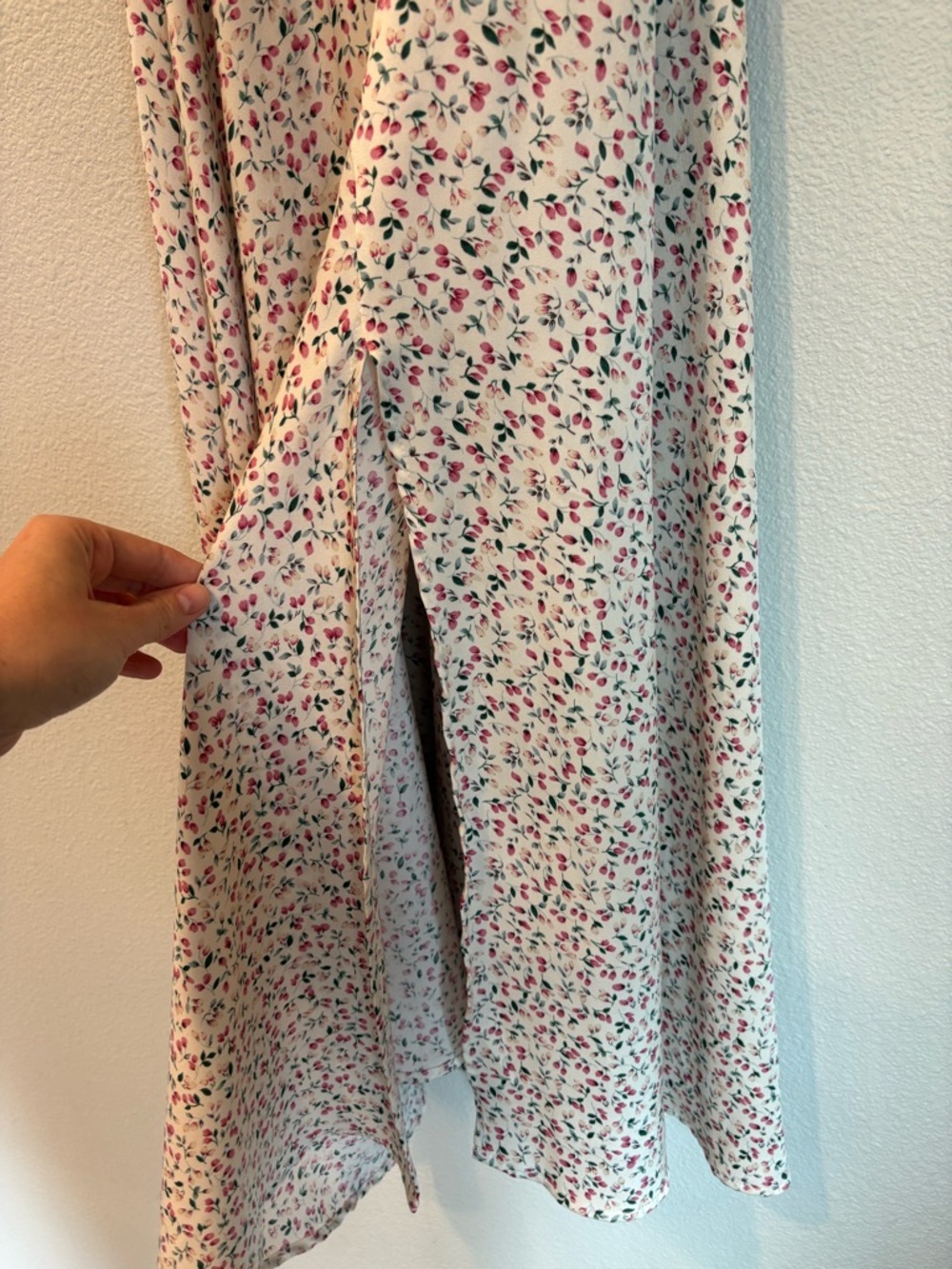 Petal & Pup Pink Floral Maxi Dress with Cutout Tie Front - Picture 6 of 8